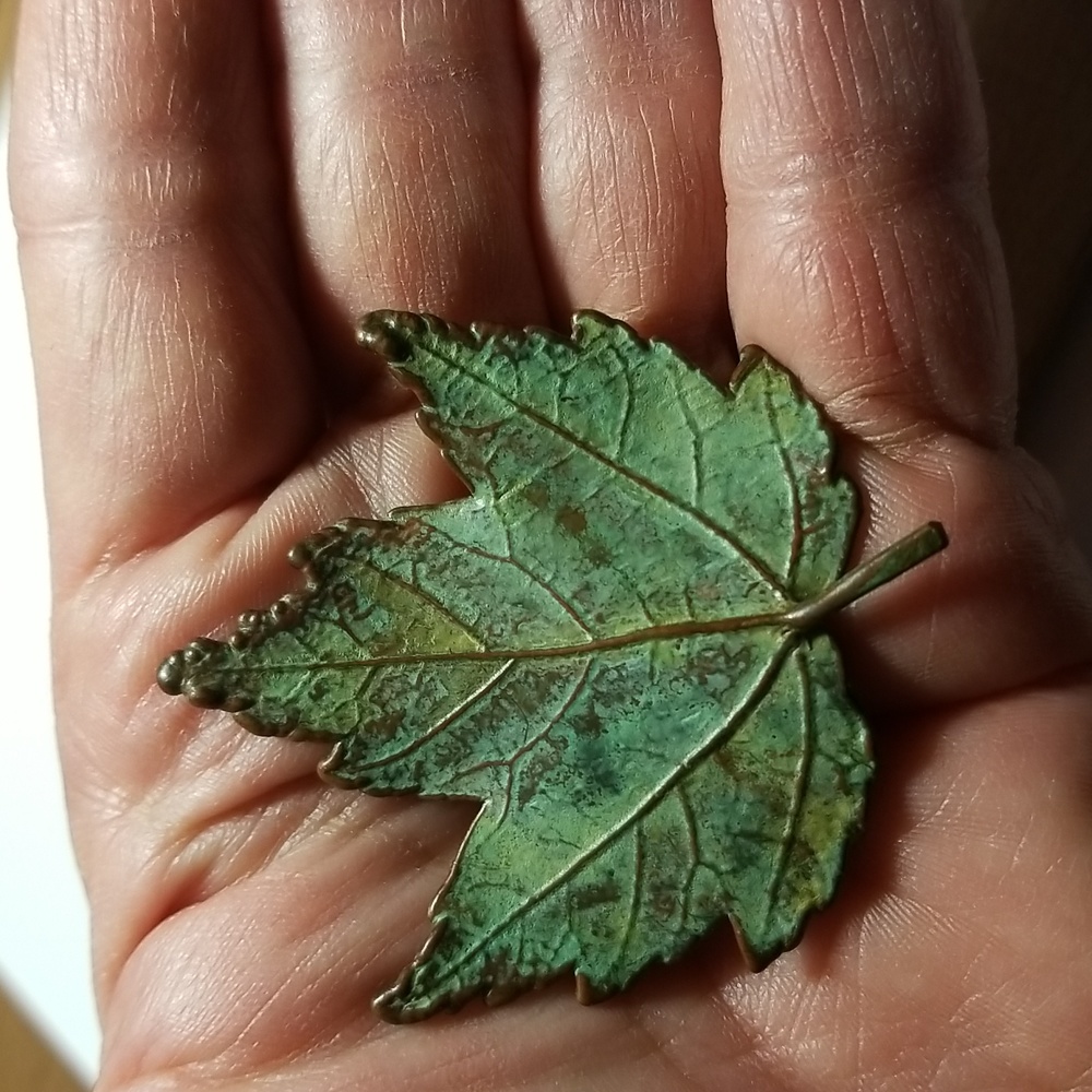 Maple Leaf Copper Fall Autumn Brooch